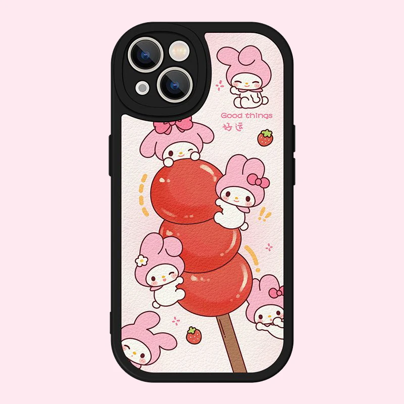 Candied Haws My Melody Cinnamoroll Phone Case For Iphone 15 14 13 12 11 Pro Max 7 8 Plus X XR XS Max Mini Anti Drop Phone Cover