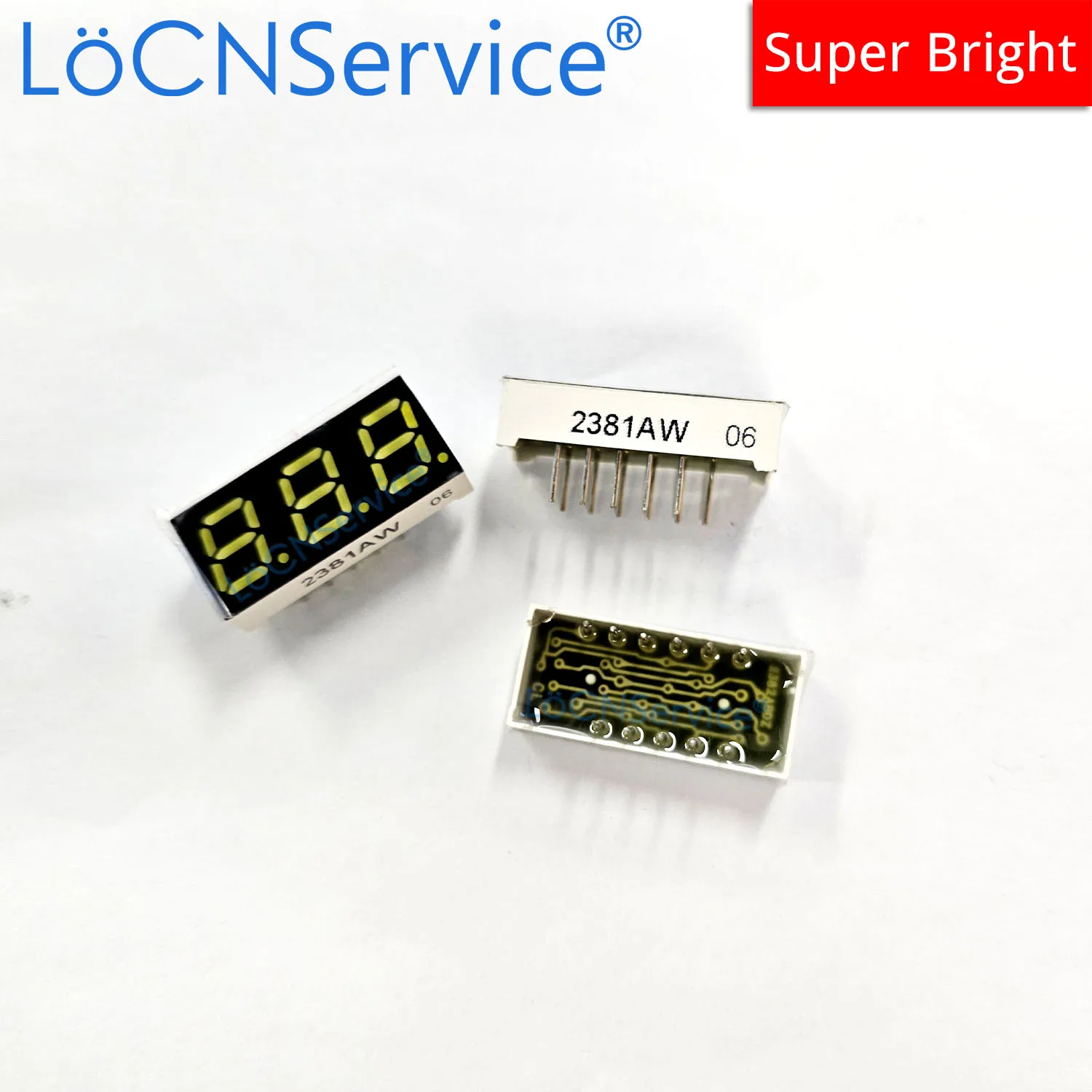 LoCNService 30PCS 0.28Inch Digital Tube LED Display 3 Bit Red Yellow Green Blue White Common Anode / Cathode 7 Segment 0.28 inch