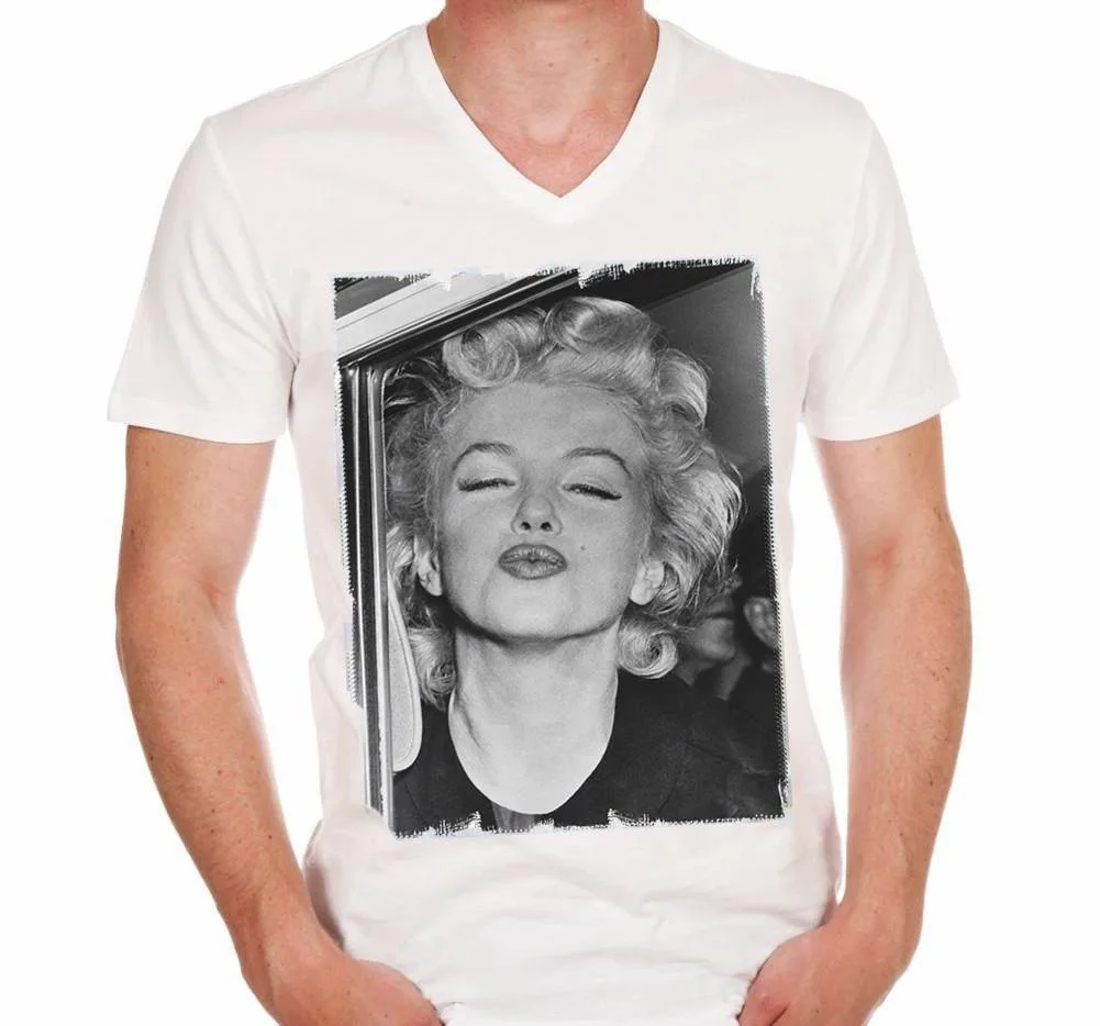 Marilyn Monroe H V : Men'S T-shirt Summer Fashion Funny High-Quality Printing Casual 100%Cotton Tee