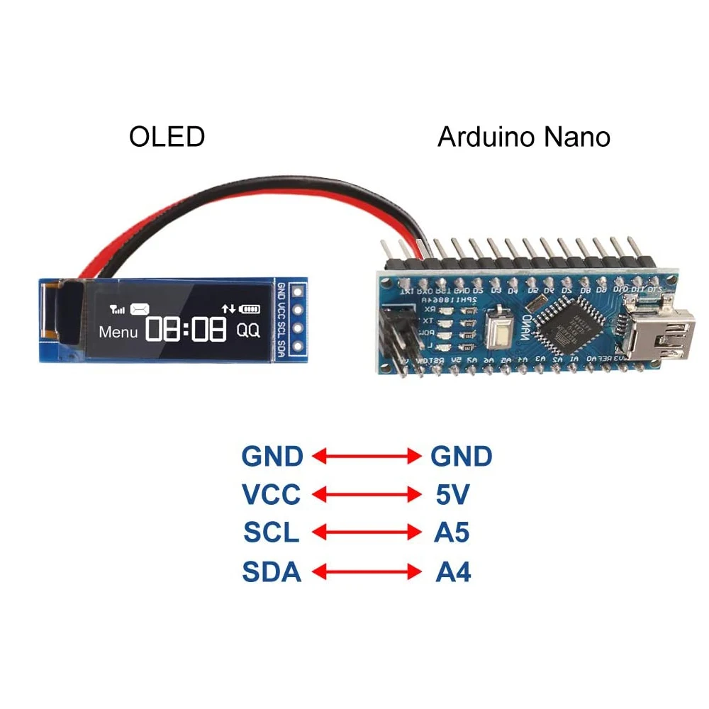 4pcs I2C OLED Display Module 0.91 Inch I2C SSD1306 OLED Display Module White I2C OLED Screen Driver DC 3.3V~5V for Arduino