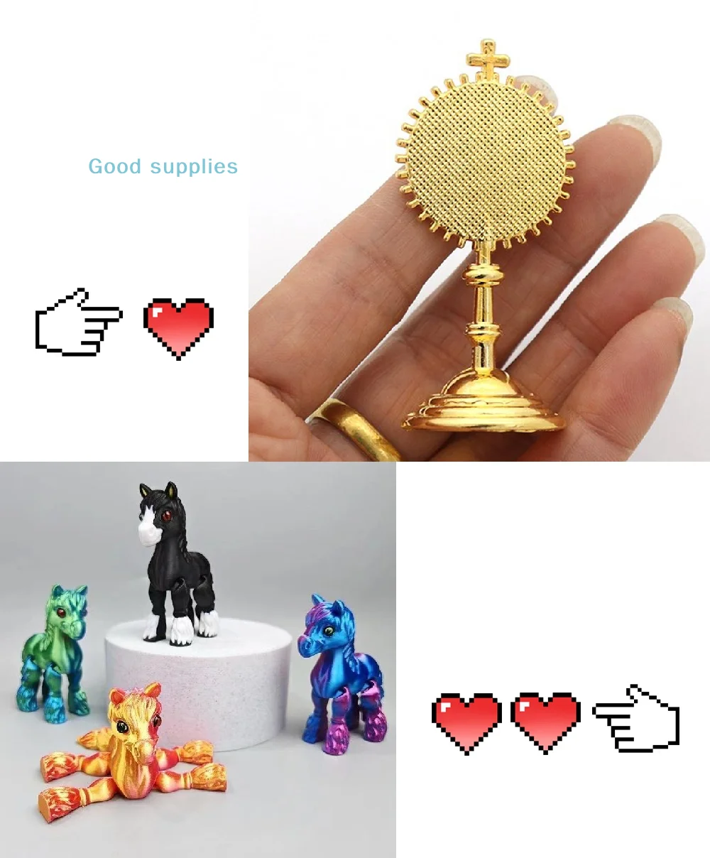 1PC 3D Printed Horse Figurine with Movable Tail Cute Simulated Horse Statue All-in-One Office Decor Random Color