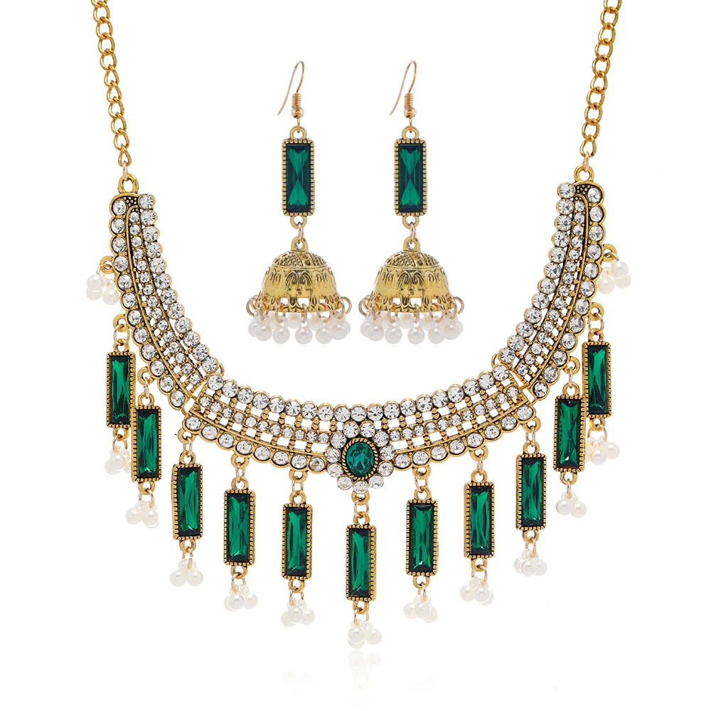 Vintage البوهيمي نمط قلادة وأقراط ، سلسلة طوق ، شخصية مبالغ فيها ، الاكسسوارات نمط العرقية ، متجر الغريبة #5