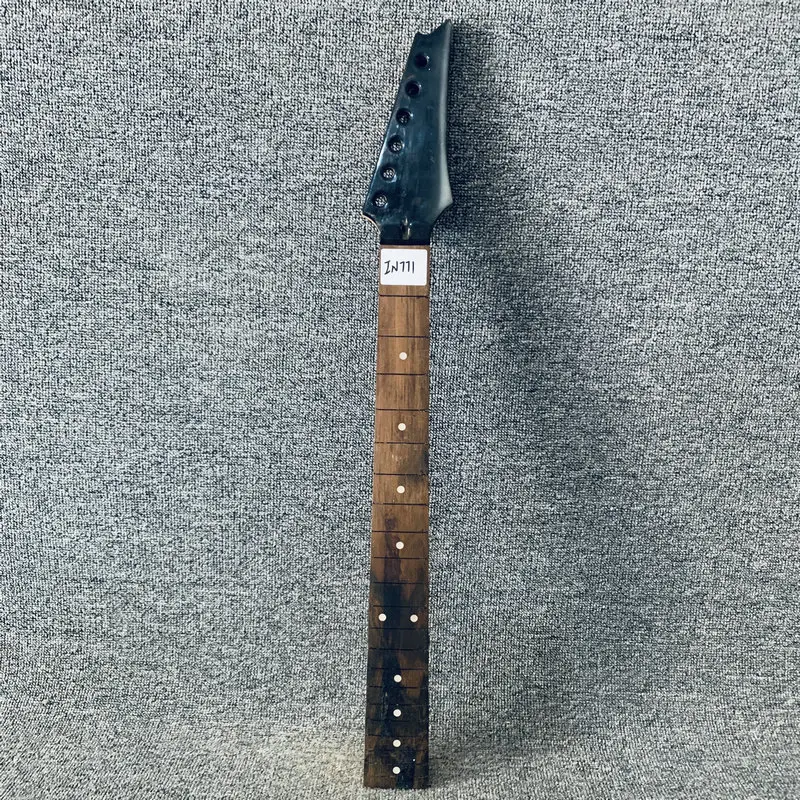 

IN771 Semi Finishing Tremolo Model 6 String Electric Guitar Neck No Frets Maple+Rosewood No Paints for DIY with Damages