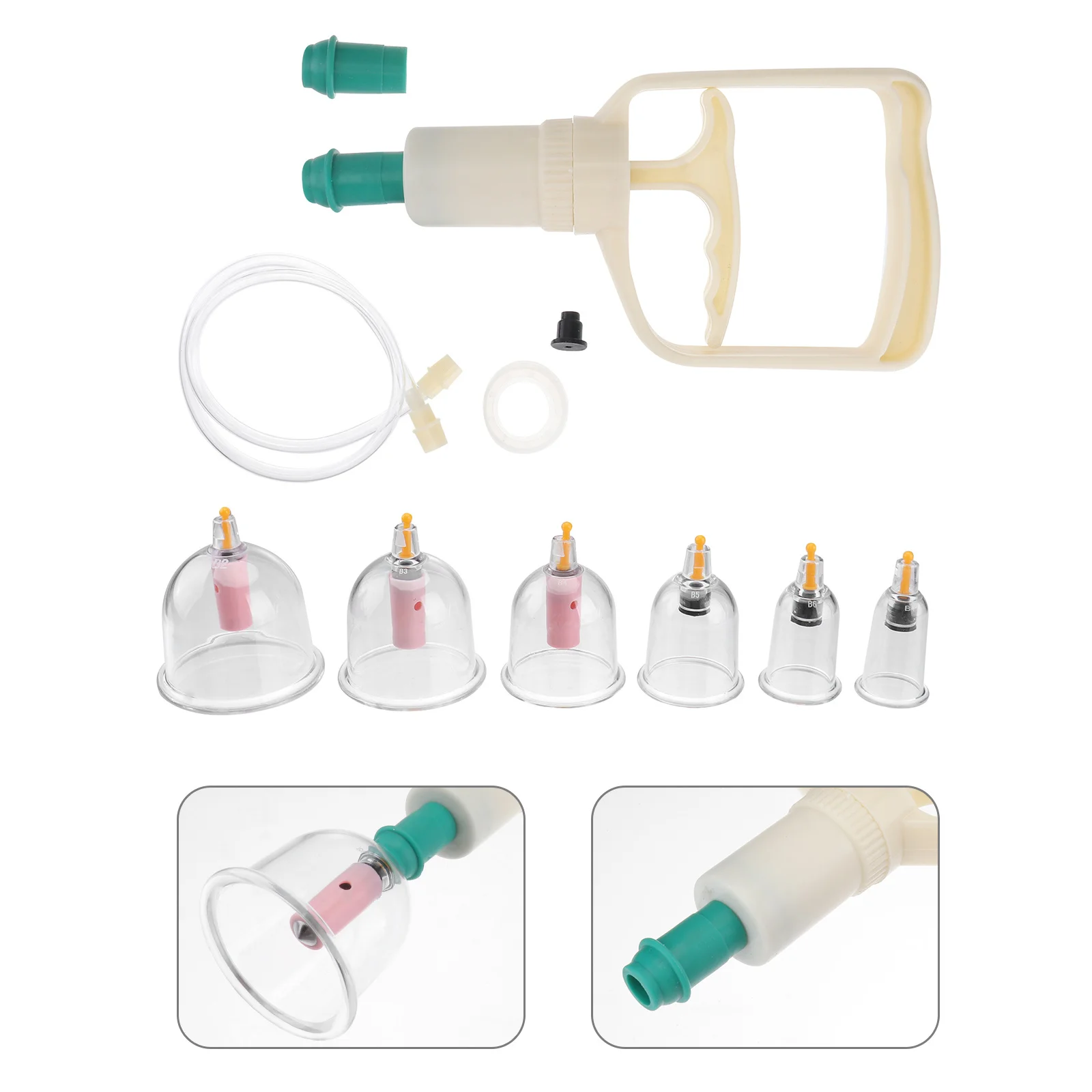 

1 Set Hand Pull Cupping Device Kit Reusable Vacuum Body Facial Massage Tool For Pain Relief Stress Reduction Sleep Improvement