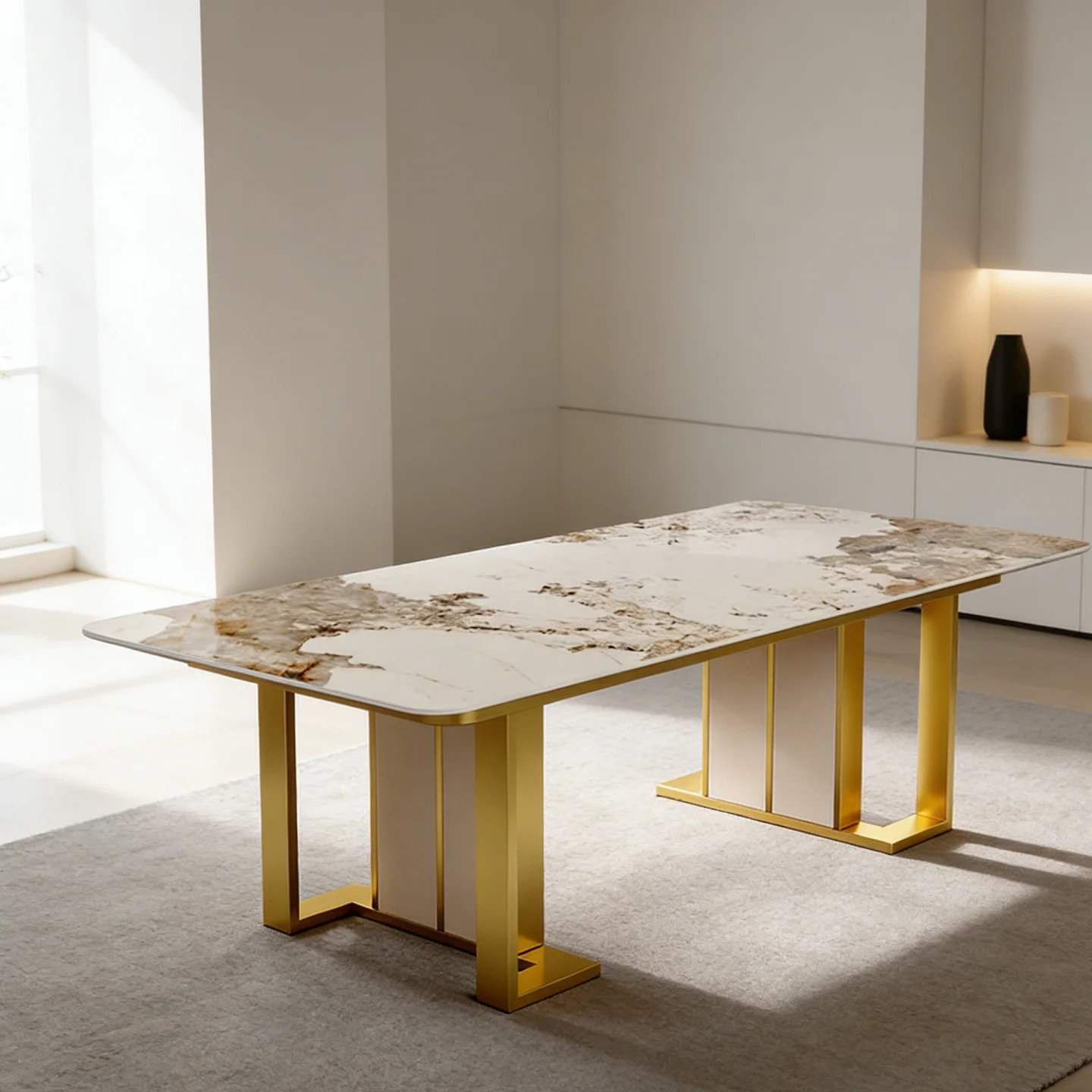 Light luxury simple stainless steel table legs dining bracket marble rock slab tea feet desk leg bracket