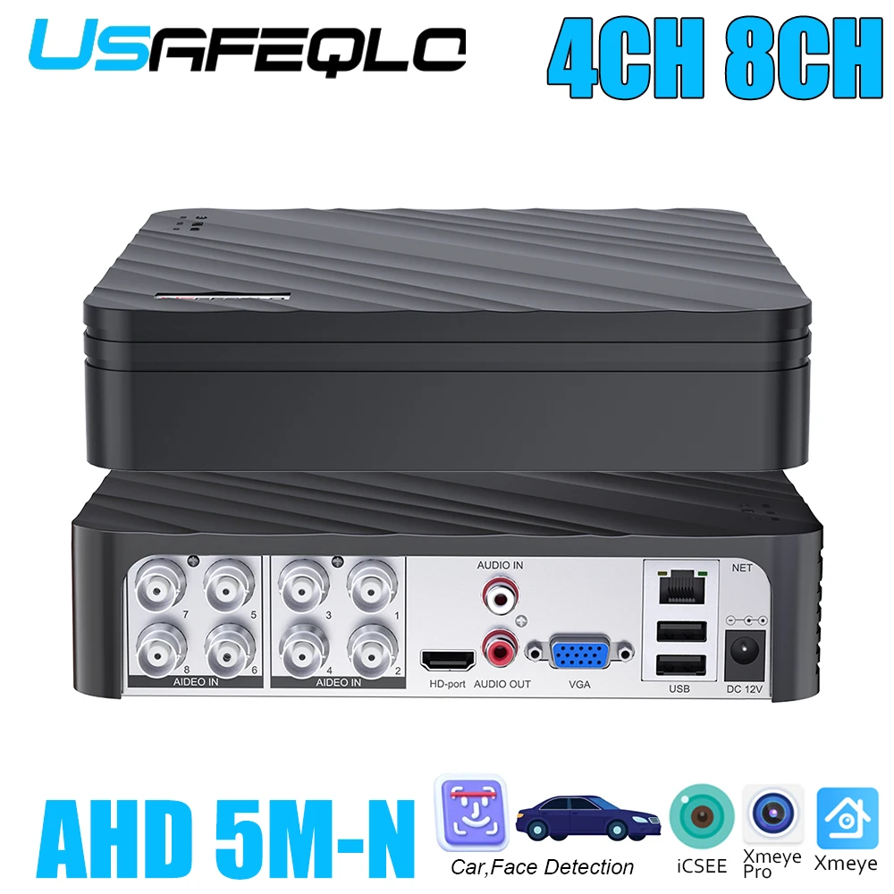 USAFEQLO CCTV DVR Hybrid 4CH 8CH 5M-N 6 IN 1 AHD CVI TVI CVBS 1080N Security DVR NVR для AHD IP-камеры Аналоговая камера XMEYE Pro