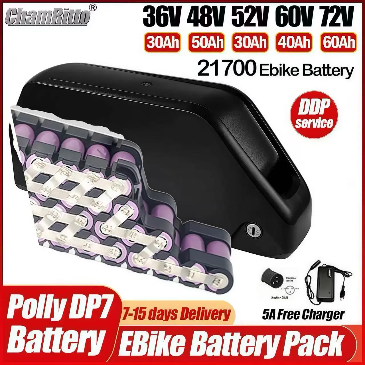 

Hailong Electric bike 36v 48v 52v 60v 72v 25ah 30 40ah 50ah 60ah 2000w Battery Down tube Baterie 72V 3000W 21700 Lithium Battery