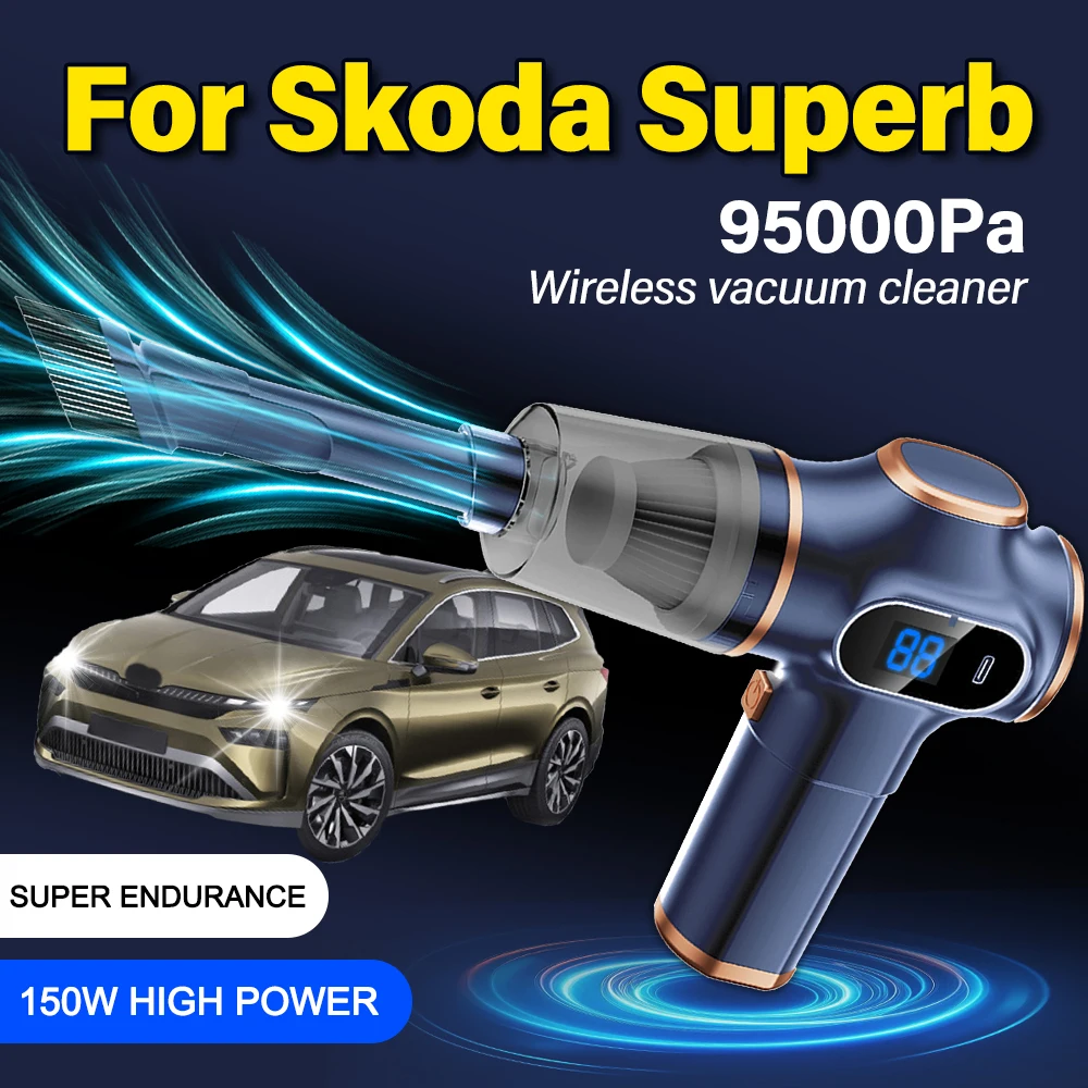 

2 In 1 Wireless Vacuum Cleaner Dual Use For Home And Car 150W High Power Powerful Vacuum Cleaner Black For Skoda Superb I 3U4