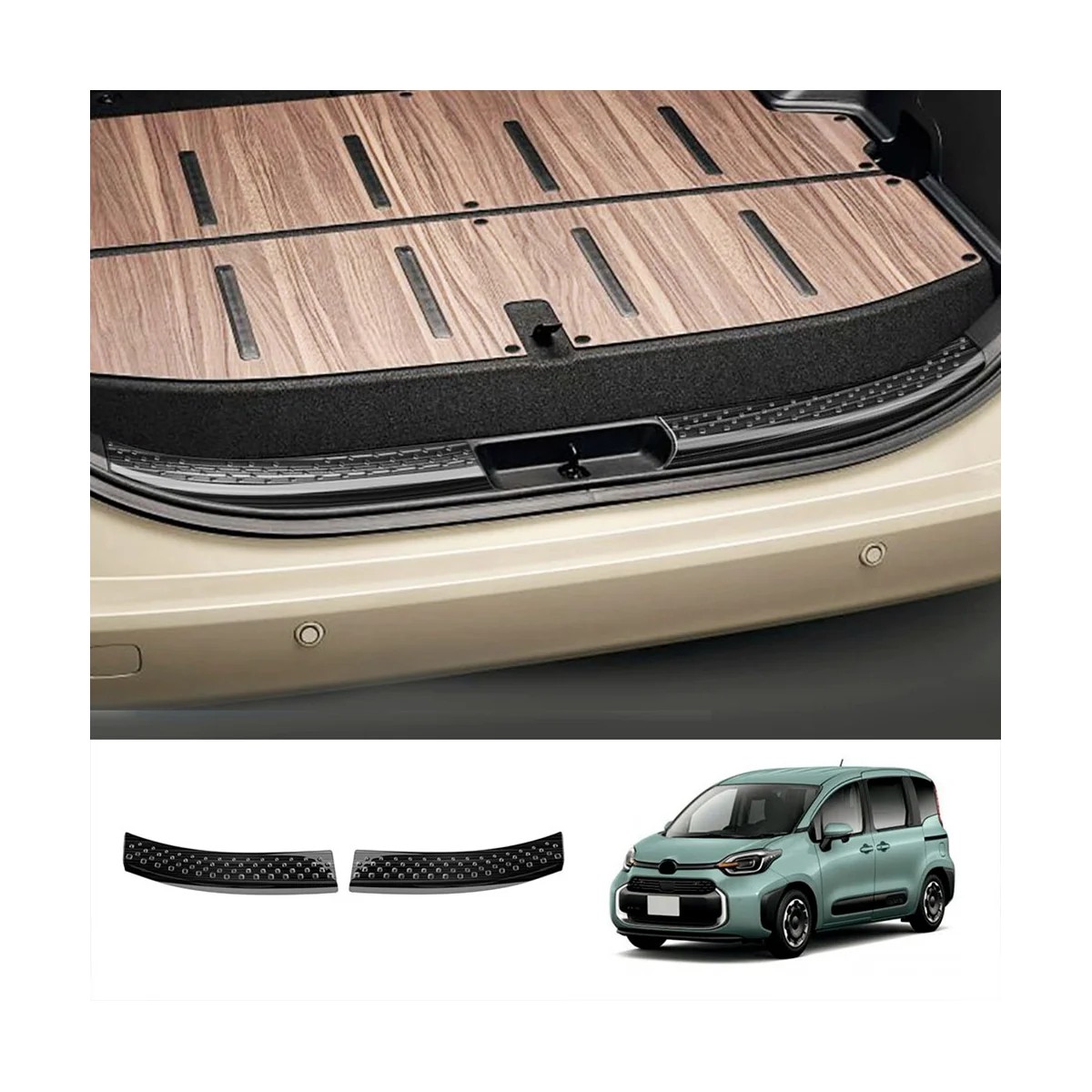 Car Trunk Door Guard Strips Sill Plate Protector Rear Bumper Guard Trim Cover Strip for Toyota SIENTA 2022 2023 Black