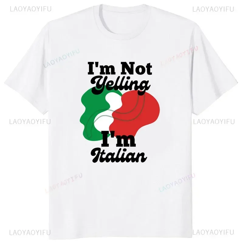 Funny Birthday Gift I\'m Italian We Don\'t Call The Cops We Call Family Italy Flag T-Shirt Cotton Man Printed Streetwear T Shirts