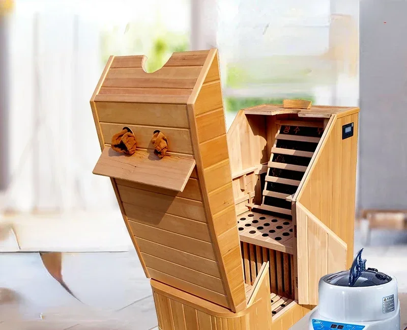 

Hot Sales Sweat Steam Box For Family Use, Single Person Sauna, Wooden Box, Bath Box, Fumigation, Whole Body Sweating Box, Steam