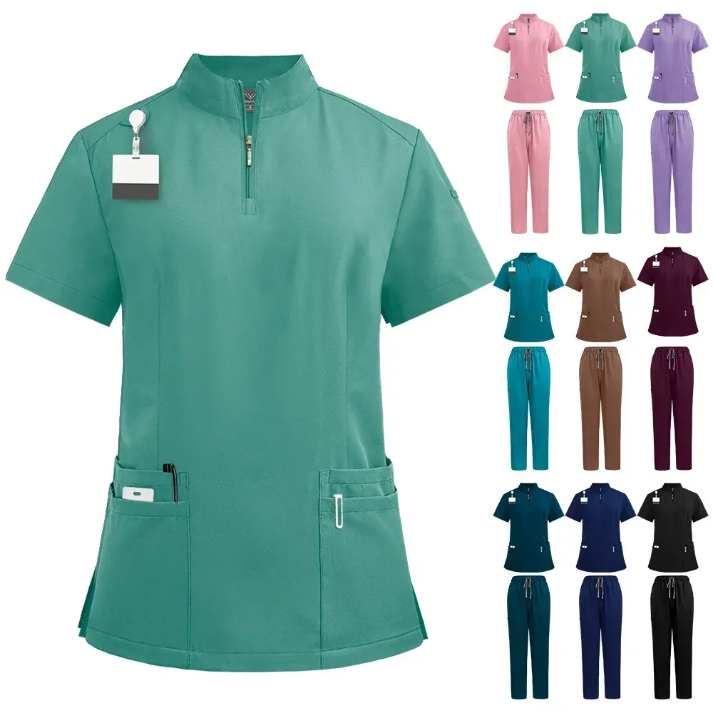 Fashion Clinical Surgical Uniforms Medical Scrubs Uniforms Sets Women Hospital Working Clothes Nurse Accessories Dental Workwear