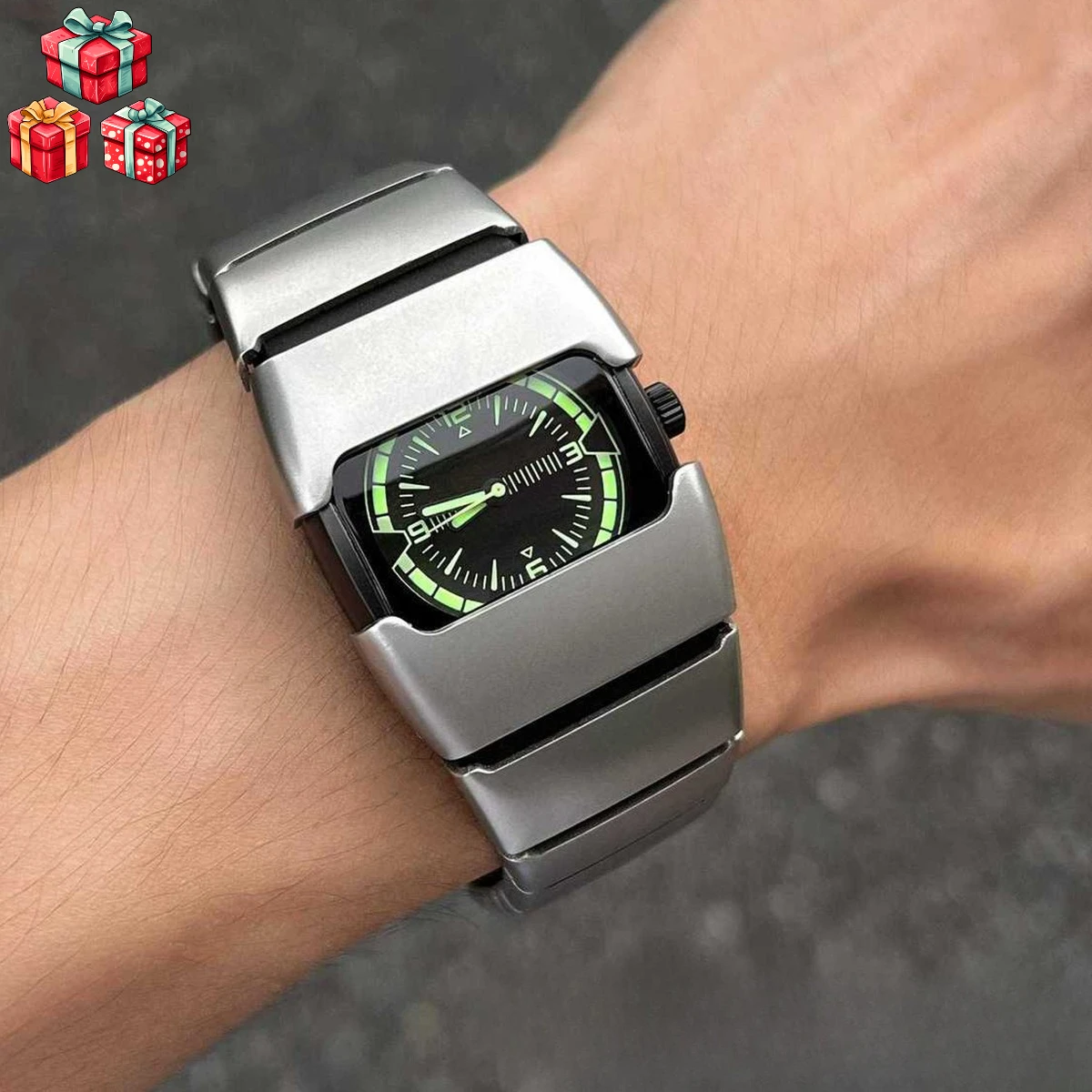 

Y2kVintage Armor Watch Мужские водонепроницаемые кварцевые часы Millennium Retro Ins Style Высококачественные уникальные модные часы