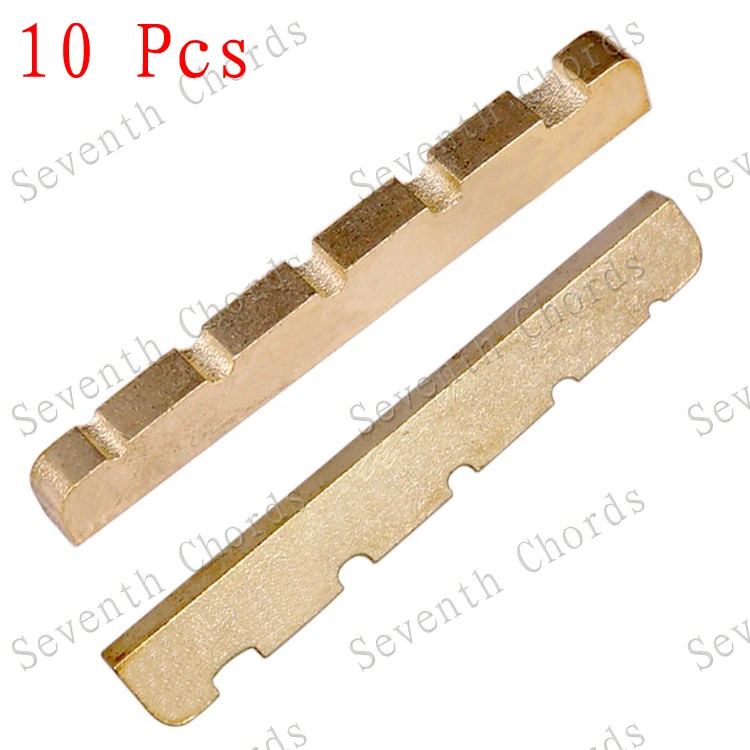 

10 Pcs 5 String Slotted Brass Nut for 5-String Electric Bass Guitar Size 45 x 3.5 x 6-5mm - Brass Bass Nut