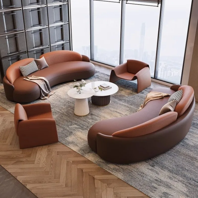 Office Negotiation Hotel Lobby VIP Club Curved Sofa Modern Simple Sitting Area Reception