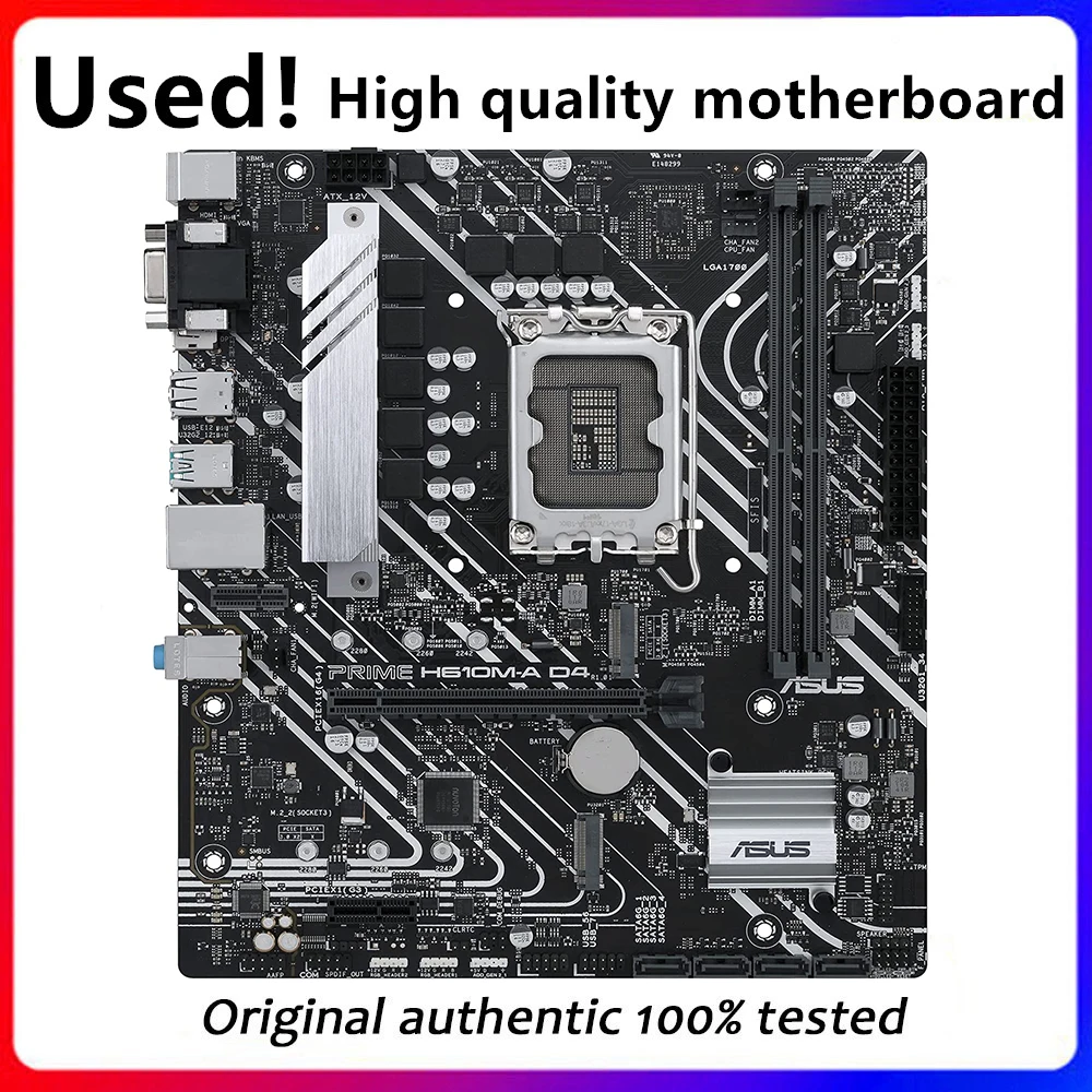 Used For Asus PRIME H610M-A D4 Original Desktop For Intel H610 DDR4 Motherboard LGA 1700 Support 12400F 12400 i3 12100F