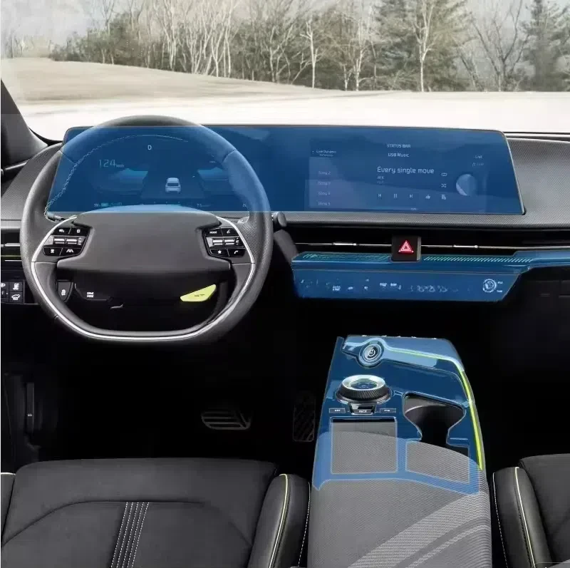 

For Kia EV6 ev GT 2021-2023 Car Interior Center console Transparent TPU PPF Protective film Anti-scratch Repair film Accessories