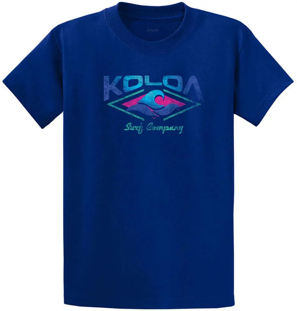 Koloa Surf Mens Distressed Jewel Tones Logo Heavy Cotton TeeAnime Graphic T-shirts for Men Clothing Women Tees Y2K tops Unisex S