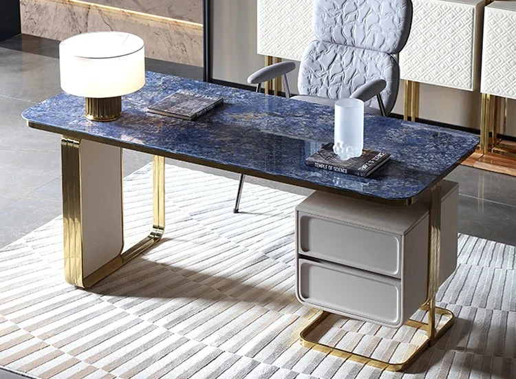 AA Executive workstation home office furniture set marble 304 stainless steel luxury modern office table