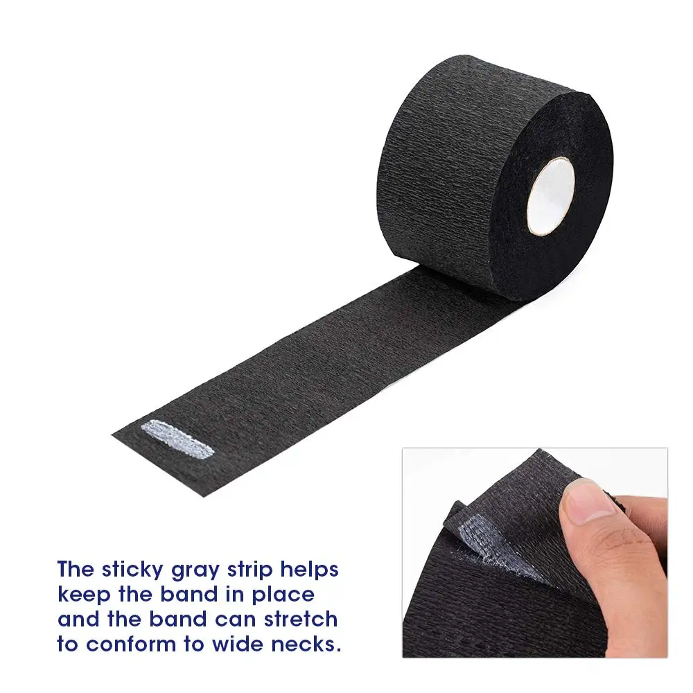 5er-Rollen/Packung Haarschneidezubehör, Halspapier, verstellbar, für Friseure, speziell für Salon, Friseursalon, weiß, schwarz – Detail 3