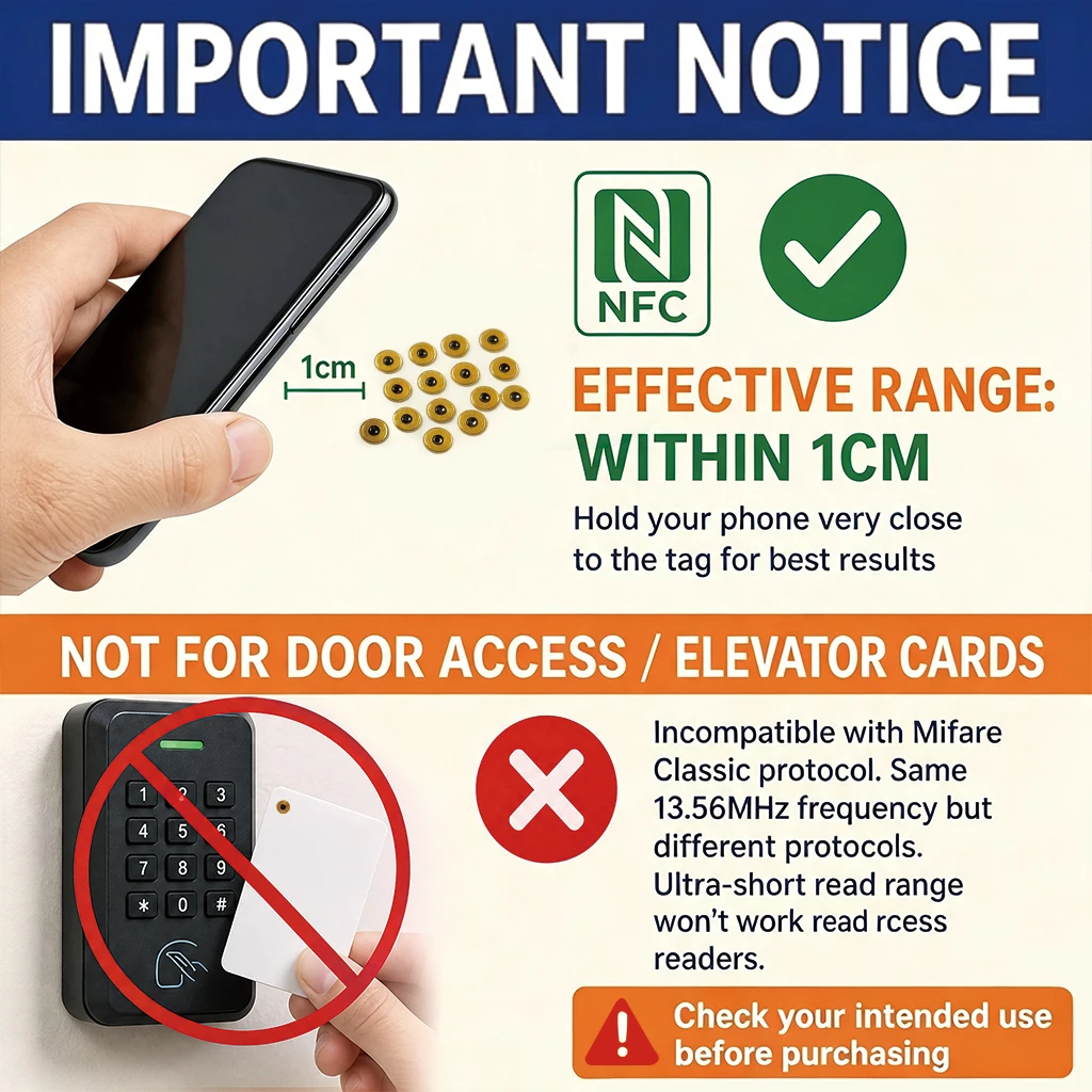 6mm Round FPC NFC Tag NTAG213 144 Byte Rewritable Adhesive Sticker for Product Authentication Anti-Fake Technology