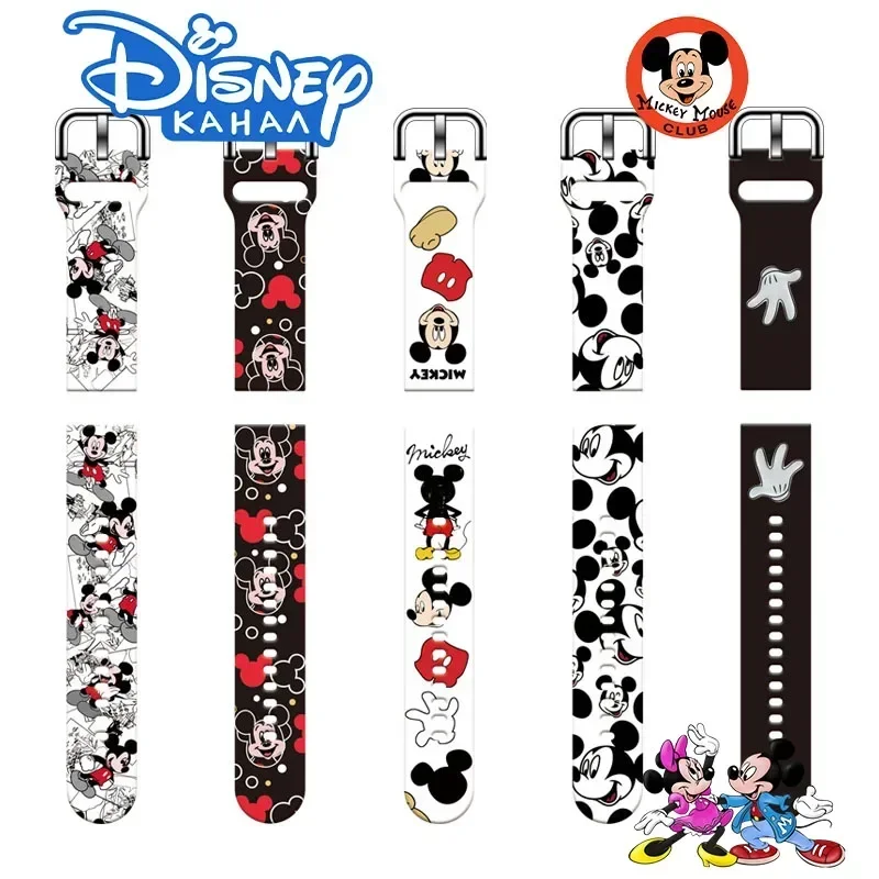 Disney Mickey Anime Printed Strap for Samsung/Huawei/Huami/Jiaming/LG/OPPO/Tiwatch Watch Bands Bracelet Silicone Sports Fitness