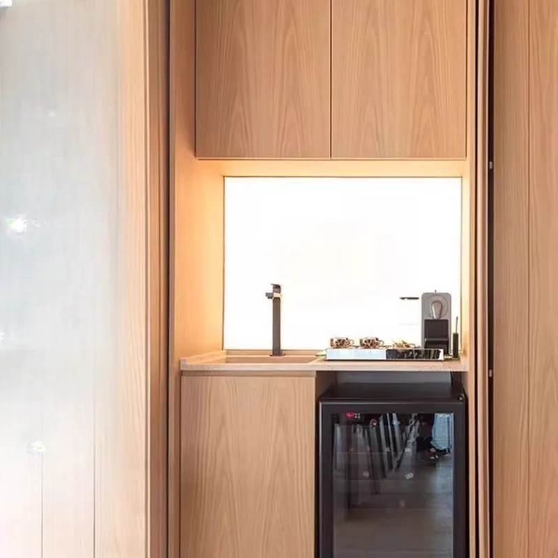 Five accessories slide rail TV cabinet side installation insert sliding swing door