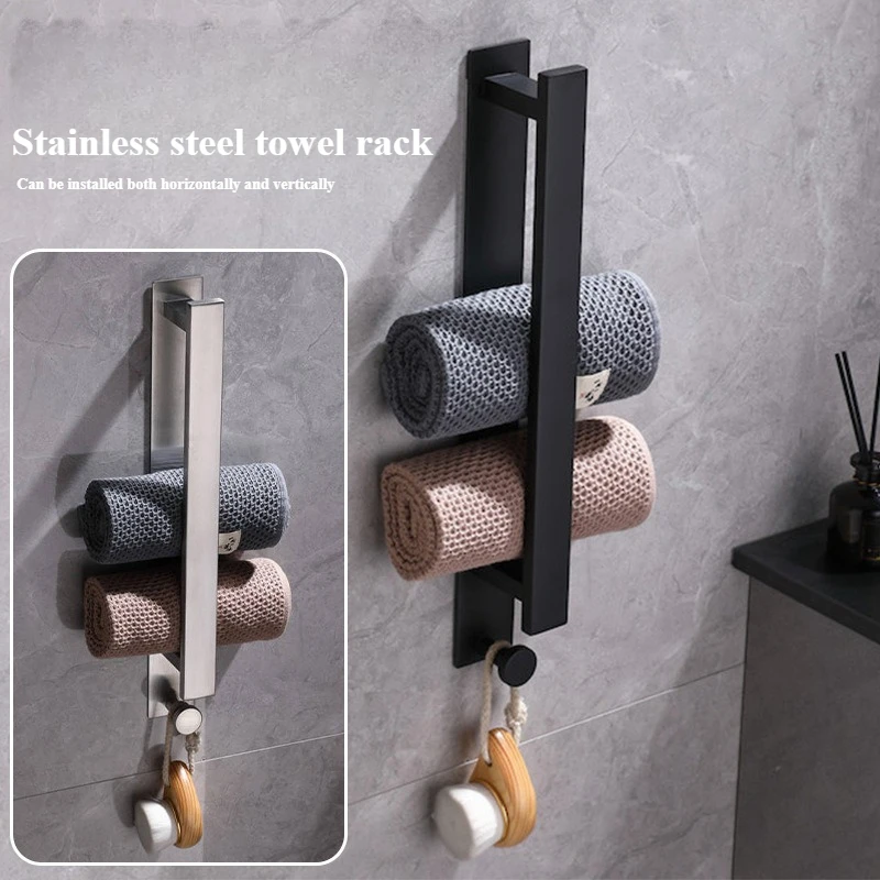 

Bathroom hardware towel rack, non perforated stainless steel towel rack, bathroom towel pole, single pole