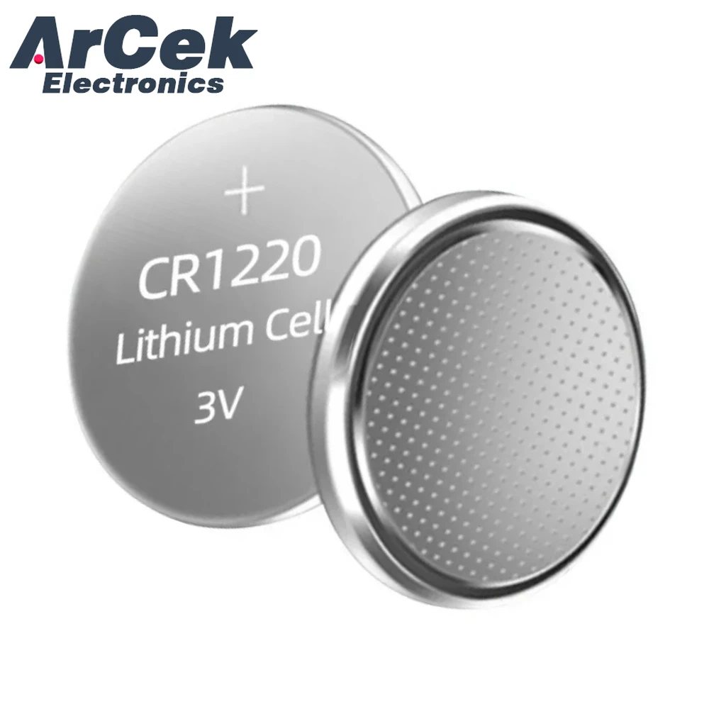 

2PCS 3V 45mAh CR1220 Lithium Button Battery CR 1220 BR1220 DL1220 ECR1220 LM1220 for Car Toy Calculators Coin Cells