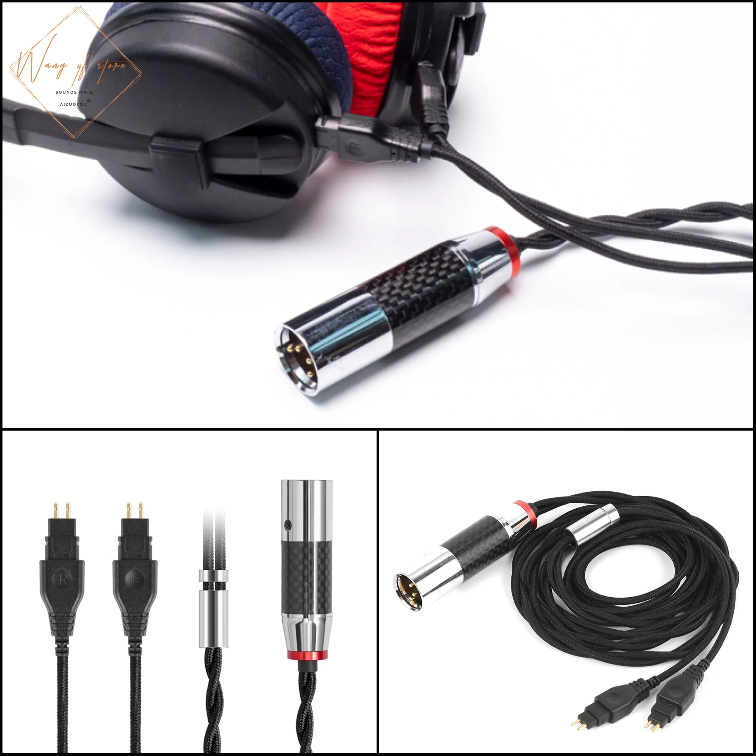 Hifiバランス型オーディオケーブルワイヤー,Sennheiser用,hd25 hd25sp
