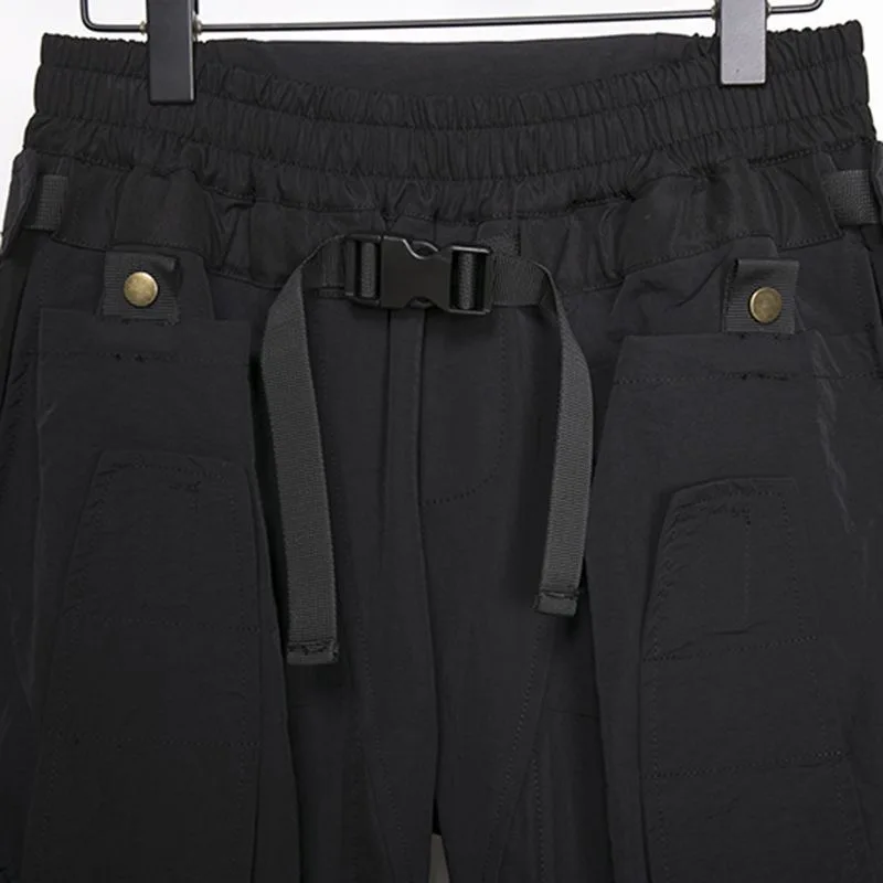 Men's Tactical Cargo Pants 2026 New Streetwear Joggers with Multi-Pockets Black Utility Work Pants Elastic Waist Casual Trousers