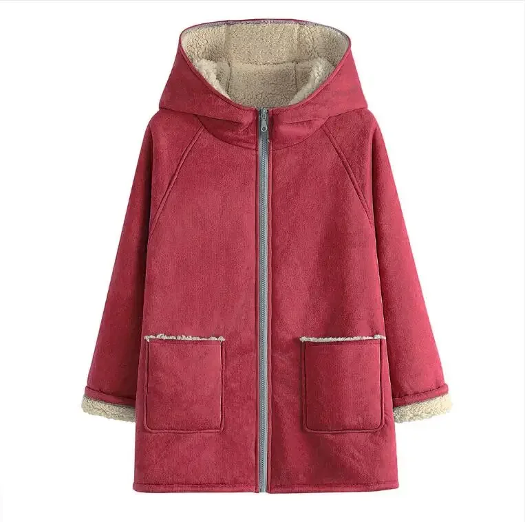 2024 Women's Winter Jackets Casual Thermal Faux Lined Coats Hooded Warm Fleece Outerwear Female Jackets With Pockets Fall Coats