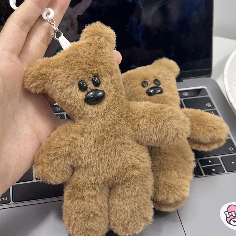 Teddy Bear for Mr.Bean Squeak Keychain Pendant Cartoon Cute Plush Doll Toy Kawaii Key Ring Bag Accessories Gift Kids Toys