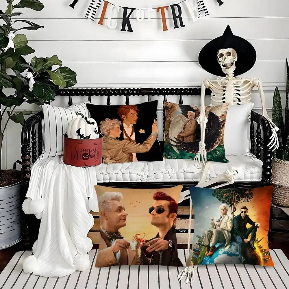 

Classic TV Good O-OmenS Series Pillow Case Soft Plush Fabric Double Sided Print Decorative Home Living Room Gift Cushion Cover