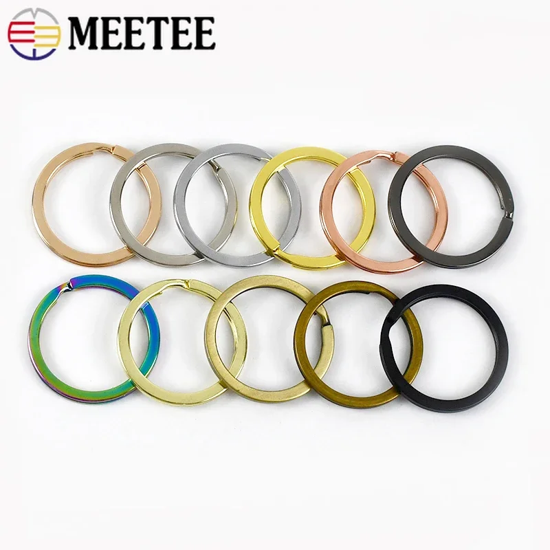 Meetee 20pcs Metal Keyring Split O Ring 20/25/29mm Circle Rings Buckles for Keychain Handbag Making Jewelry DIY Part Accessories