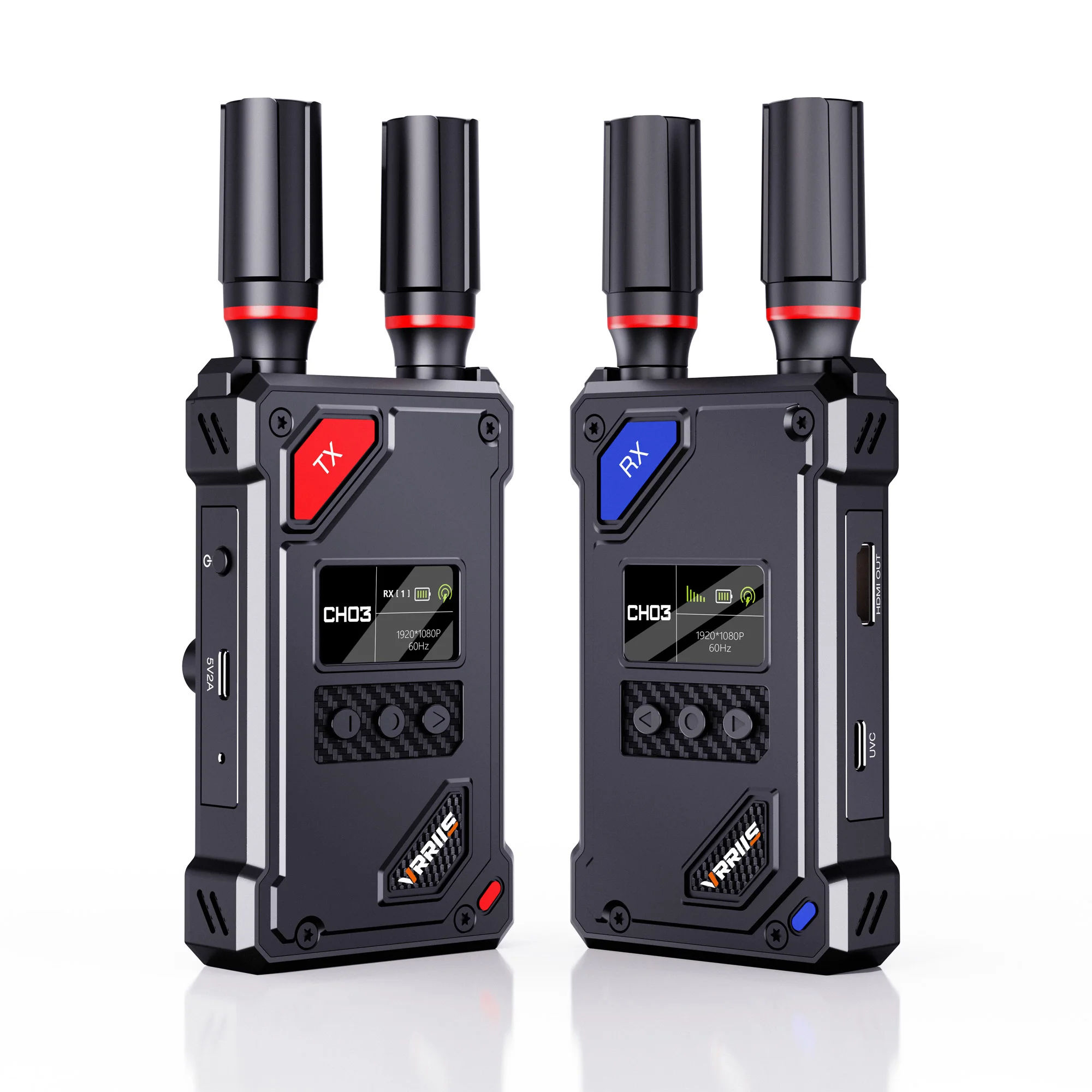 450m Wireless HDMI Video Transmitter Receiver Extender Support Battery for Camera Live Streaming OBS UVC Video Recording Capture