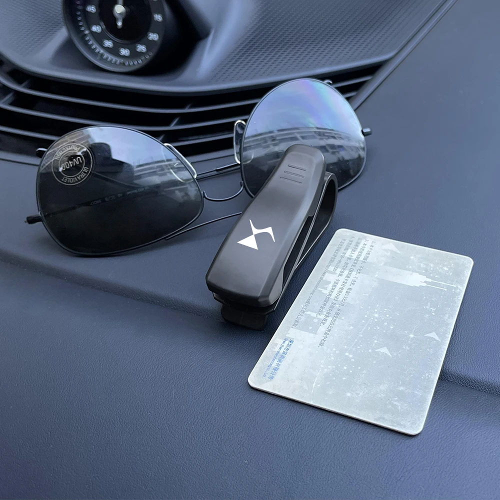 Car Sunglass Clip Card Holder Auto Accessories For DS3 Crossback DS7 DS4 DS3 DS SPIRIT Citroen X E-Tense DS5 DS6 5LS Wild Rubis