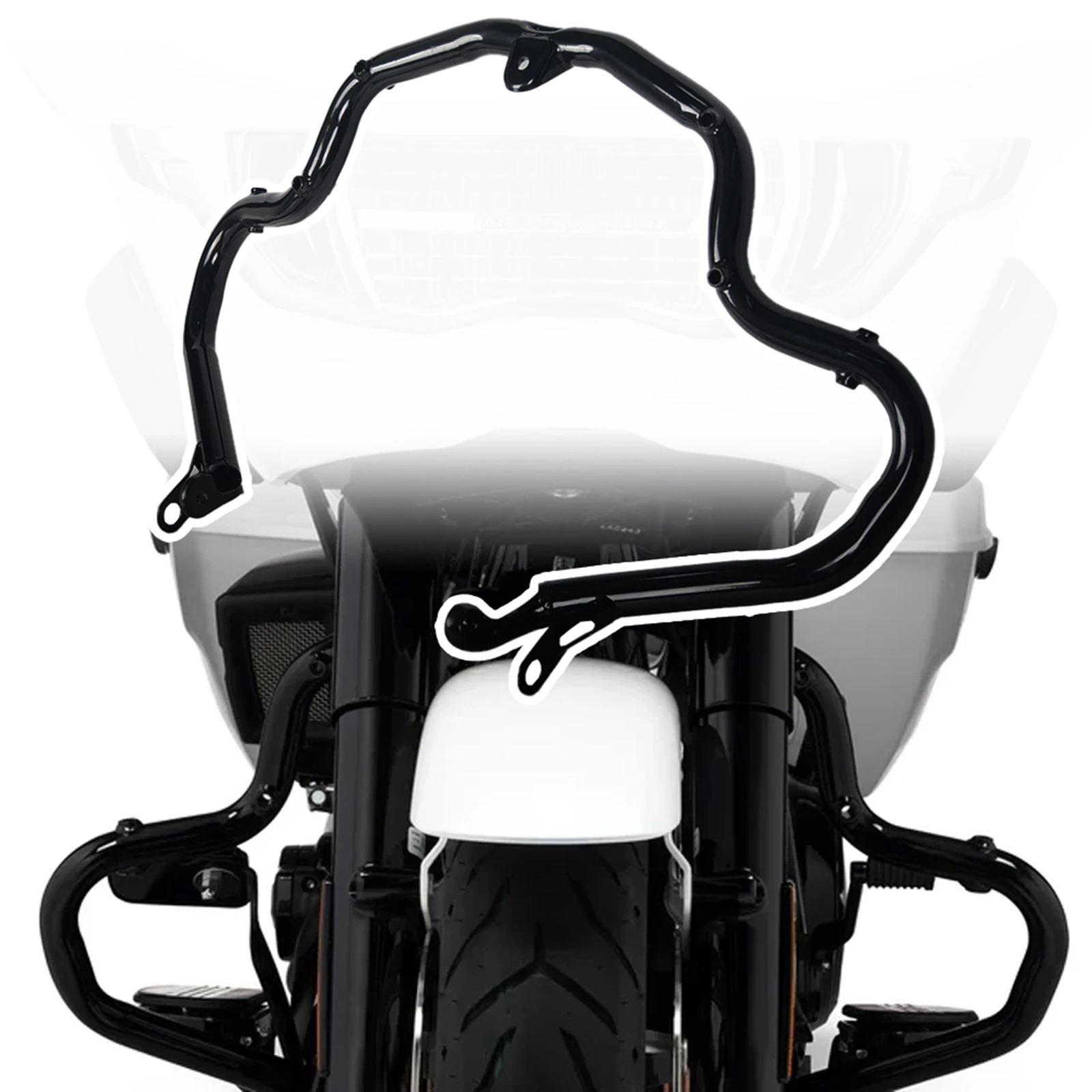 

Motorcycle Carbon Steel Engine Crash Bar Guard Frame Protector Bumper Support Bracket For Harley Davidson Touring 2023-2025