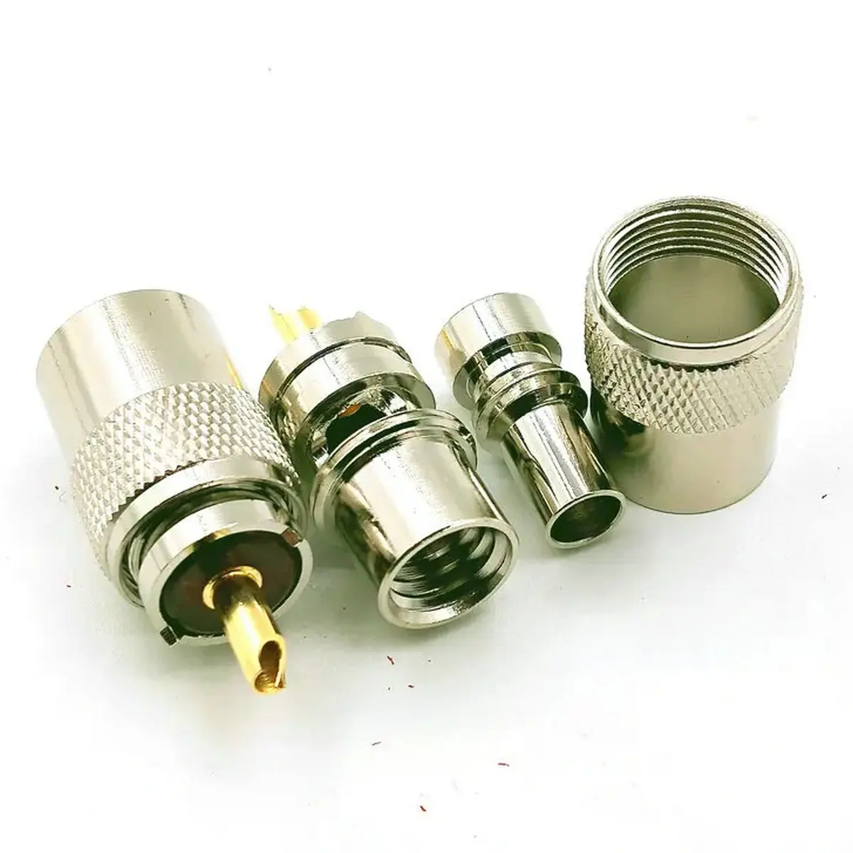 brass RG58 UHF CONNECTOR UHF PL-259 Male Solder RF Connector Plug For RG58 Coaxial Coax Cable