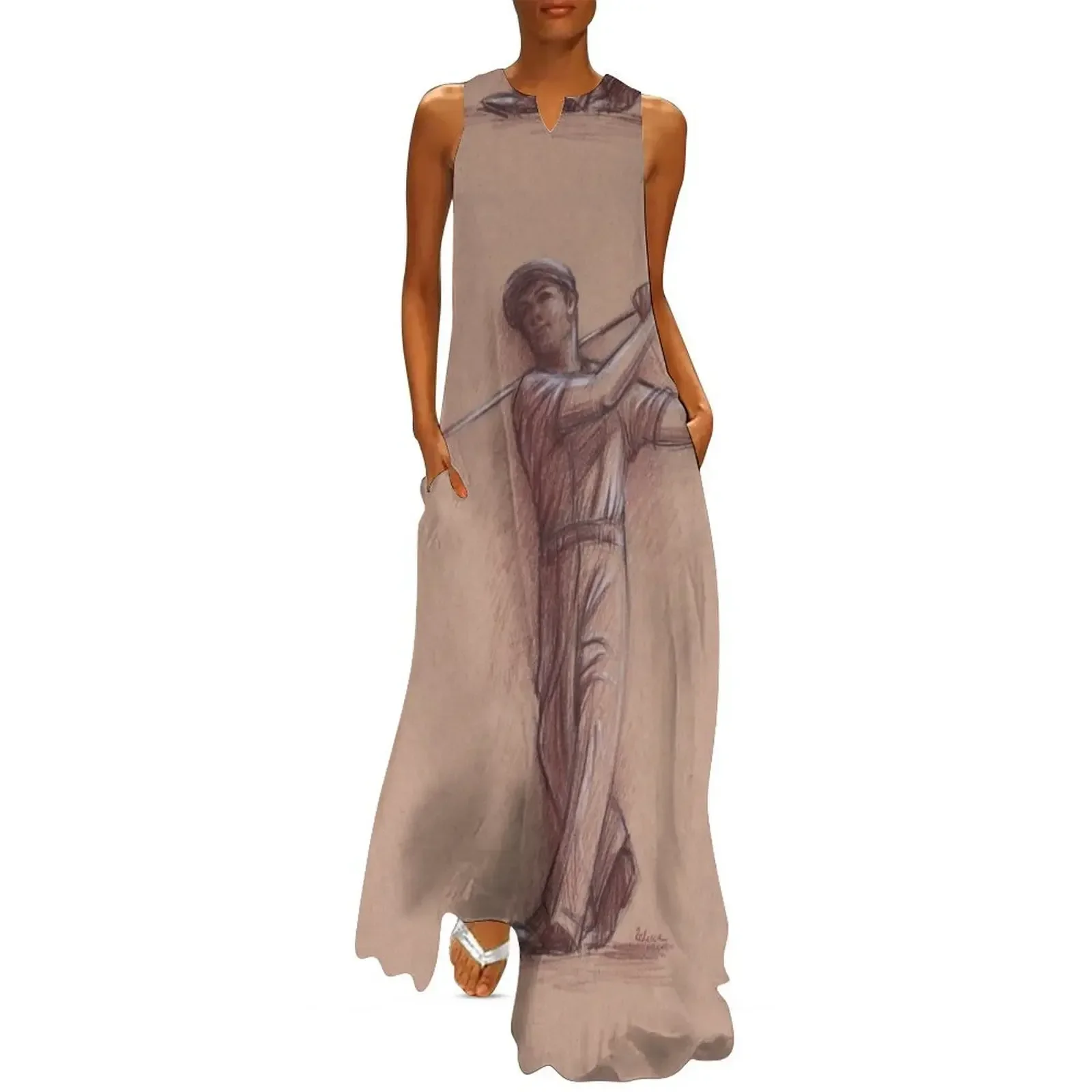 

Ben Hogan - Pencil drawing of the Legendary Golf Master Long Dress evening dresses ladies Woman clothing Dress