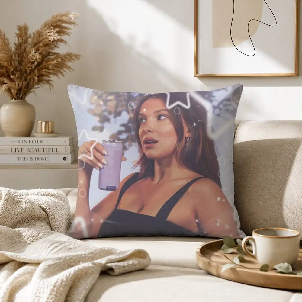 Millie Bobby Brown Pillow Case for Sofa Living Room Home Office Decor Protective Cover view 5