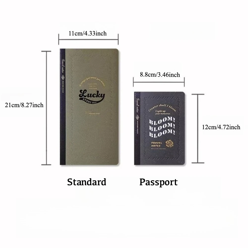 Caderno de Viagem Fromthenon com Refil, Capa Vintage com Relevo em Folha Dourada, Páginas Internas em Grade em Branco para Diário de Viagem Retrô e Planejador