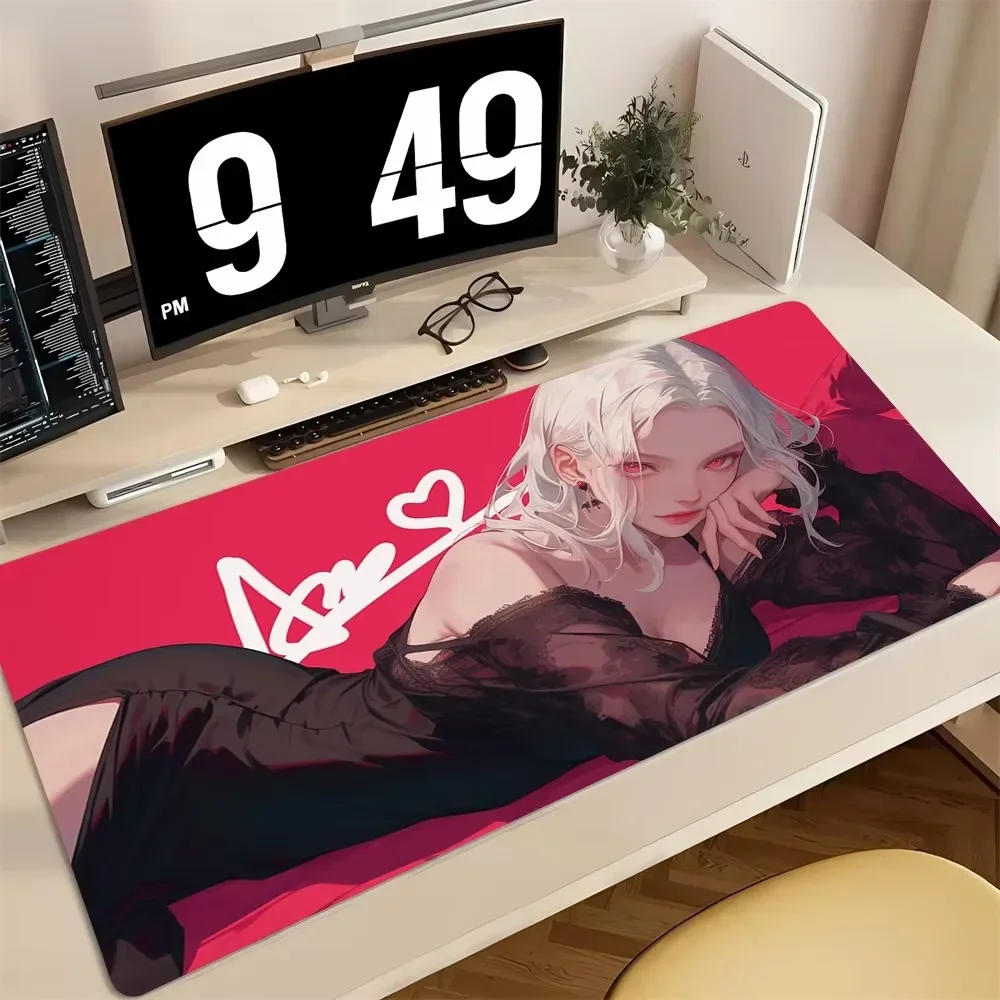CIFbuy Beautiful Girl Kawaii Anime Gaming Mouse Pad Non-Slip Rubber Durable Stitched Edge For Office Home Computer Laptop Desk M