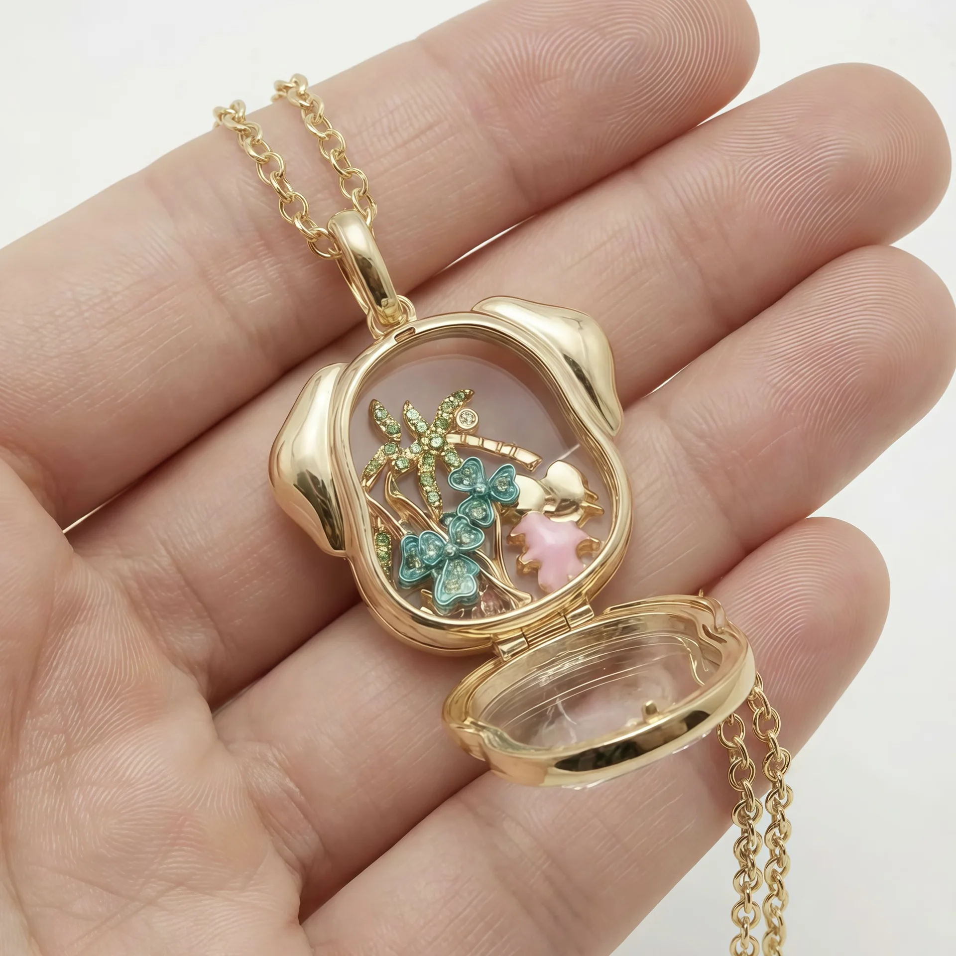 Vergoldete Kupferkette Anhänger DIY Charm-Set Haustier-Gedenk-Halskette Schmuckherstellung Geschenk für Frauen – Detail 4