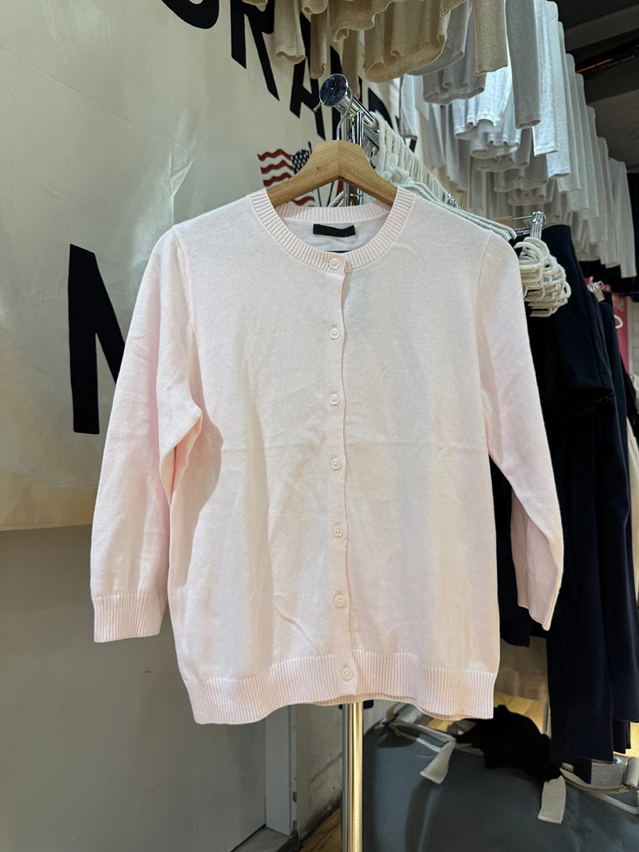 

Autumn New Pink Sweater Cardigan Women Round Neck Single Breasted Jumper Outerwear Preppy Style Sweet Chic Long Sleeve Sweaters