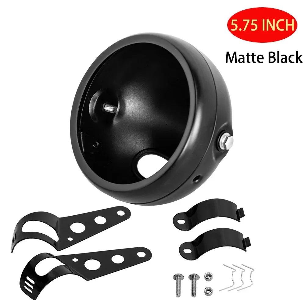 5.75 inch Black Round Motorcycle 5 3/4