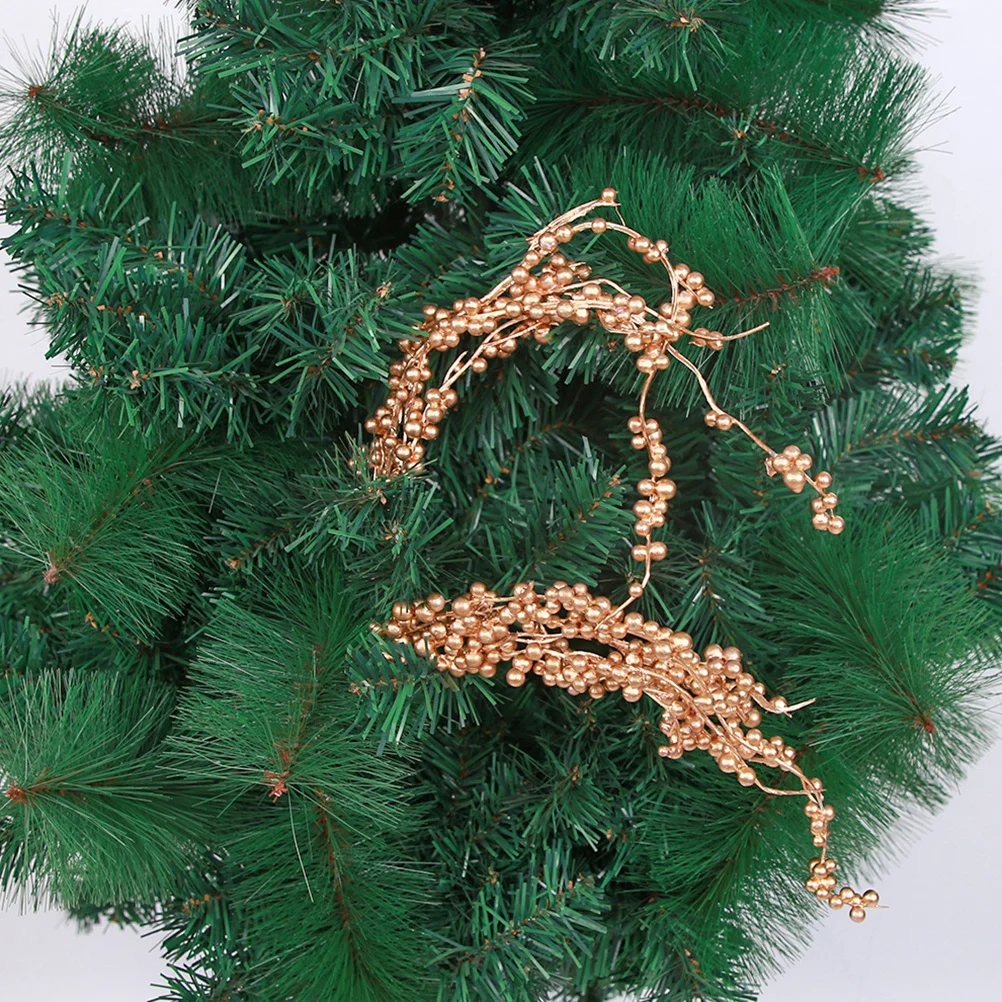 

5Pcs Glitter Golden Berry Branches Artificial Flower Ornaments for Xmas Decor Home Party Evening Decoration