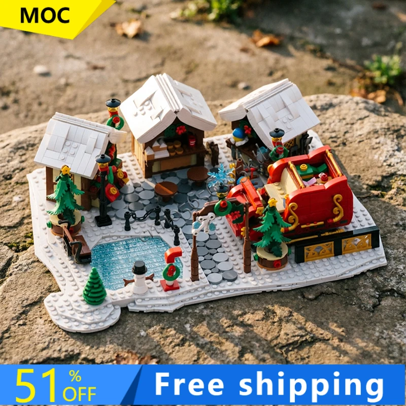 

1180PCS MOC Christmas Series Market Model Building Blocks Brick DIY Creative Assembly Educational Toy Birthday Gift For Children