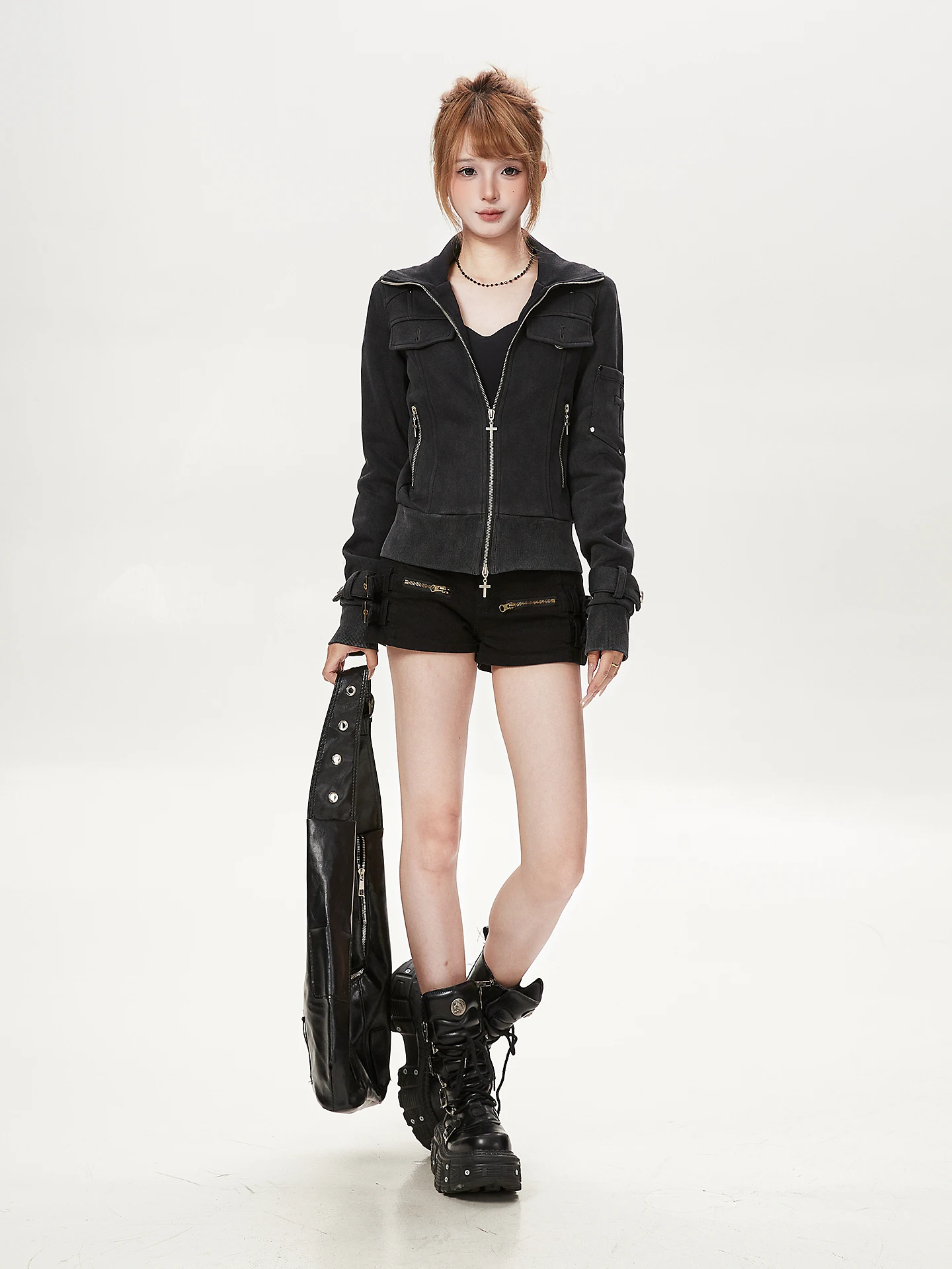 Chaqueta de Trabajo Negra con - Women'S Fashion Utility Jacket reseña y precio