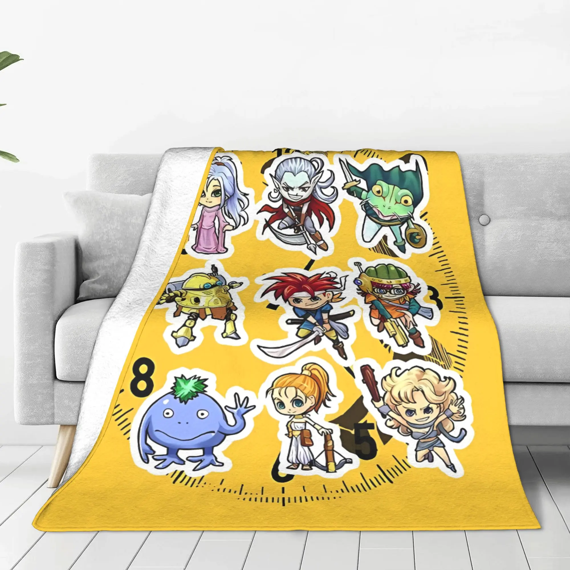 1PC Chibi Chrono Trigger Home Room Decorations Winter Blankets For Adults Bedding Home Interior Sofa Knee